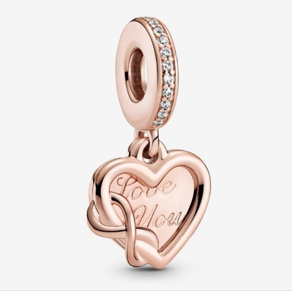 Pandora Love You Infinity Heart Dangle Charm - Picture 1 of 4